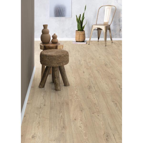 Canadia Sand Beige Olchon Oak Aqua 8mm AC4 Flooring 2.38 Sq Yd Per Pack