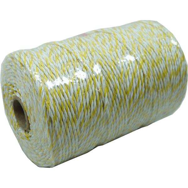 Excel 6 Strand Poly Electric Fence Wire White &amp; Yellow 250M