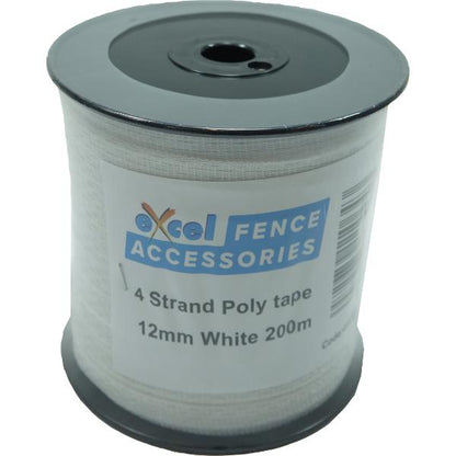 Excel 12mm 4 Strand Electric Fence Polytape 200M