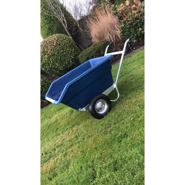 Rancher 250L Twin Wheel Tipping Wheelbarrow Blue