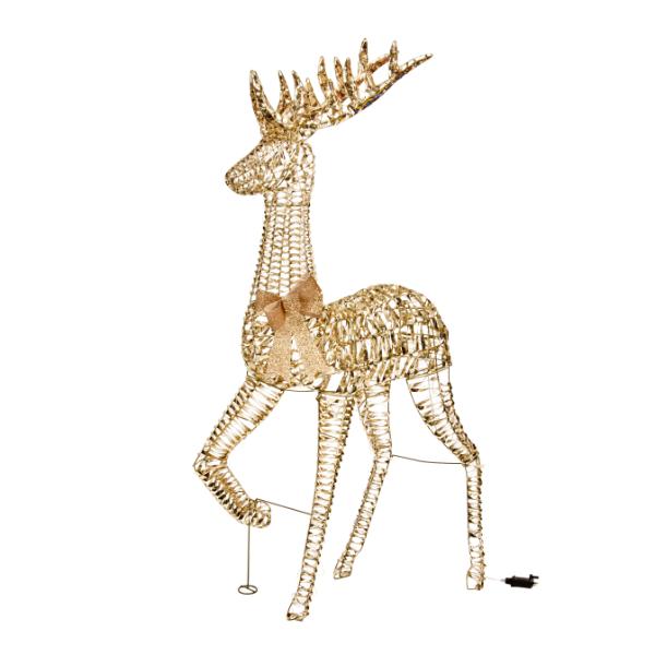 Three Kings Christmas Gold Twist Stag 1.52m With LED