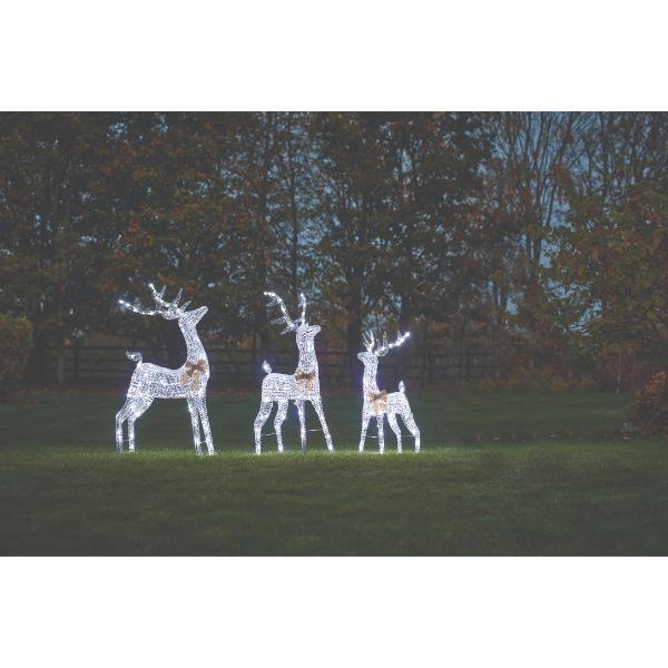 GlitterTwist Silver Reindeer Low Voltage Christmas Decoration 95cm