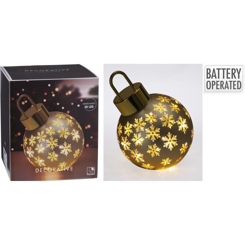 Christmas Bauble With LED 20Cm Gold