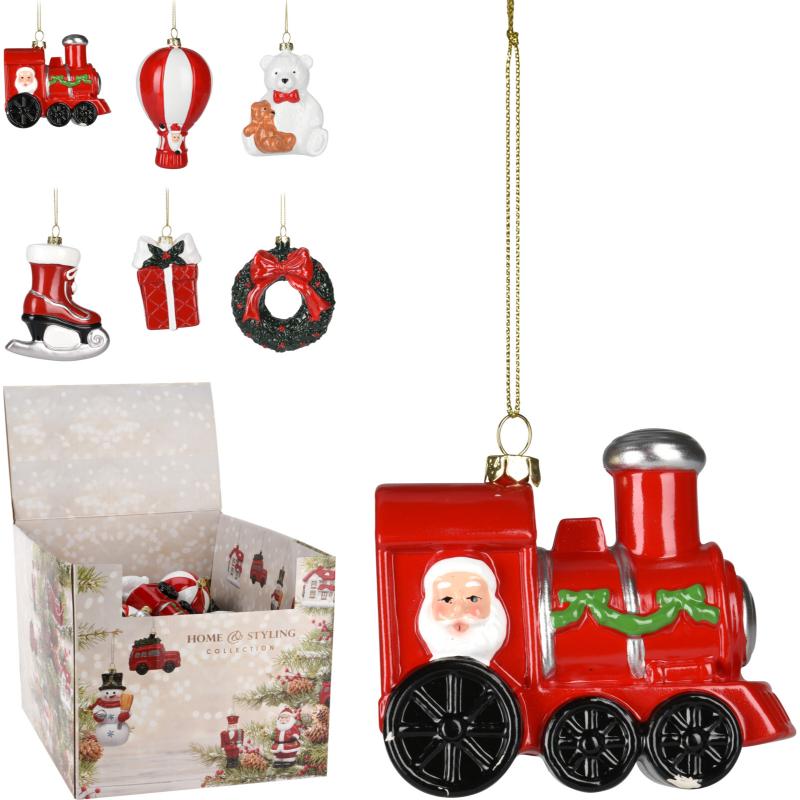 Christmas Novelty Hanging Decorations 6 Assorted