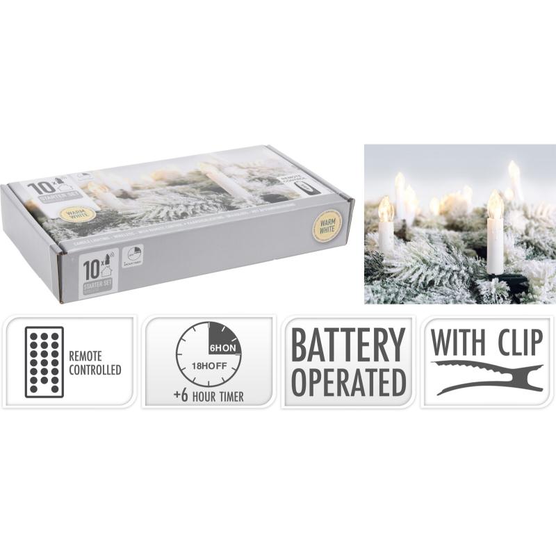 Christmas Clip On Candle Lights Set Of 10