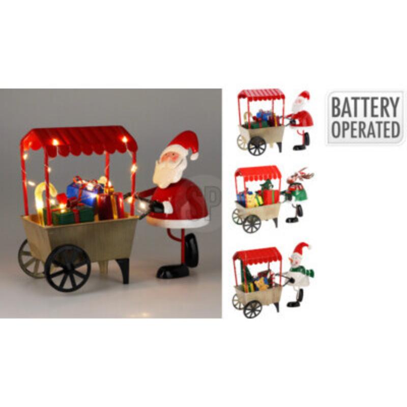 Christmas Figure With Candy Cart 3 Assorted