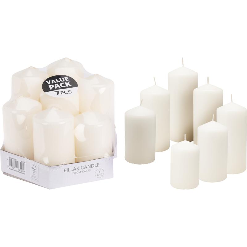 Candle Pillar Set Ivory