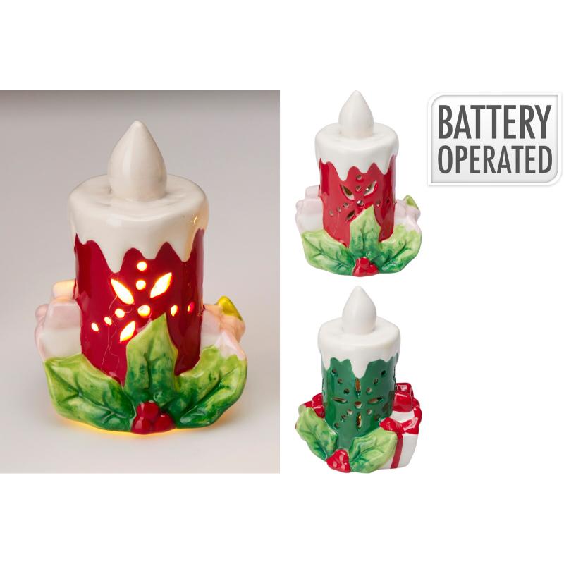 Christmas Candle With LED 7X6X10Cm