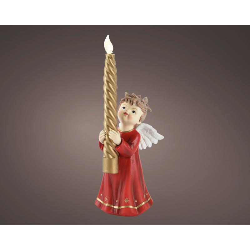 Christmas Angel With Led Candle 24Cm