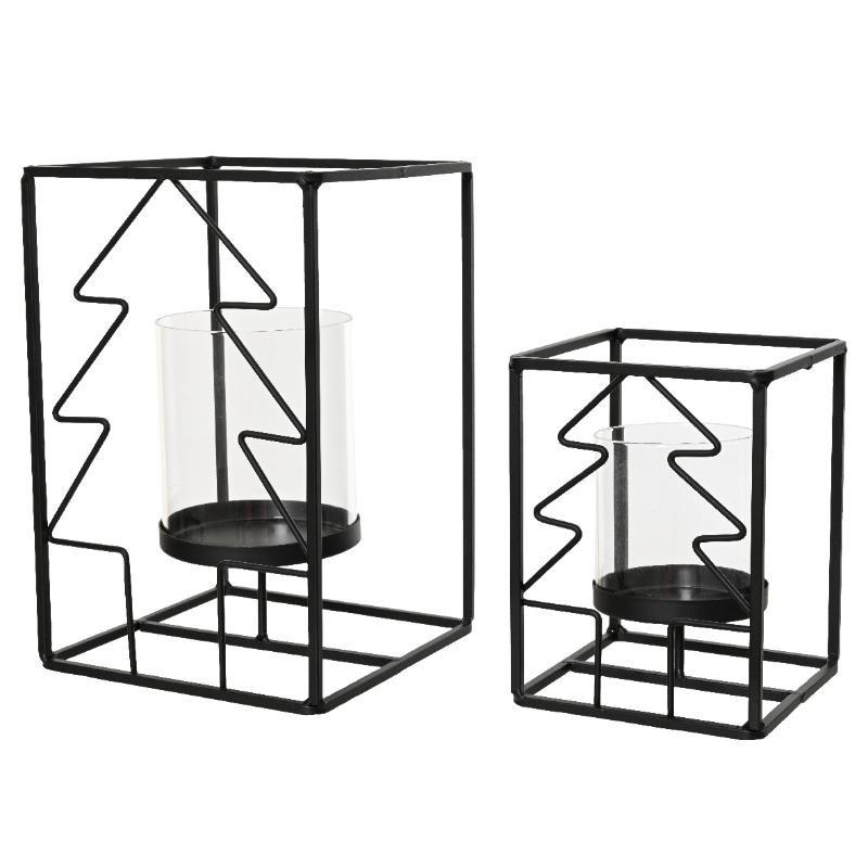 Christmas Tree Lantern  Pillar Candle Holder