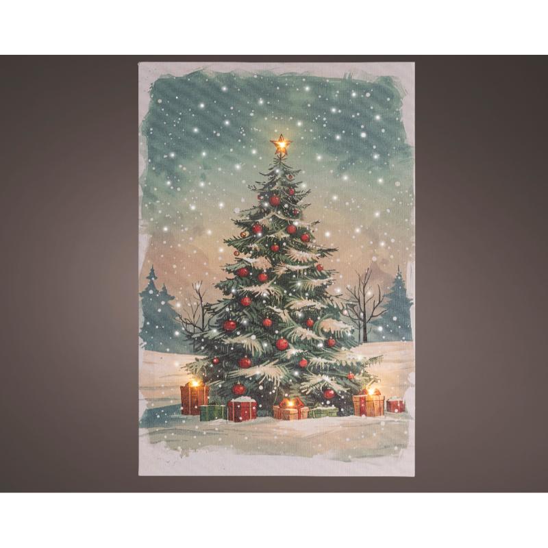 Christmas Tree Canvas With Led 38Cm X 58Cm