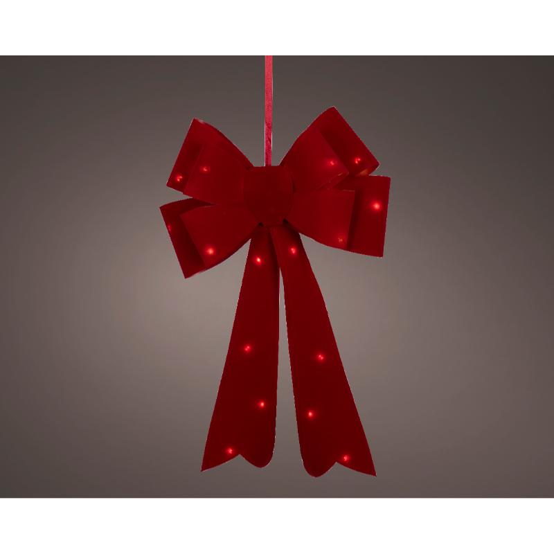 Christmans Bow With Leds Red Large