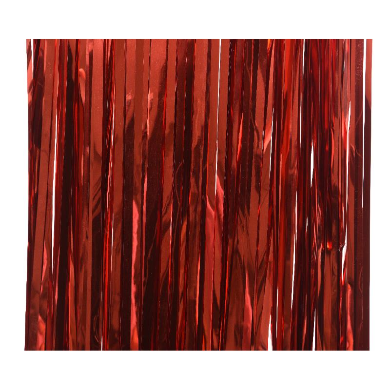 Christmas Tinsel Curtain Red