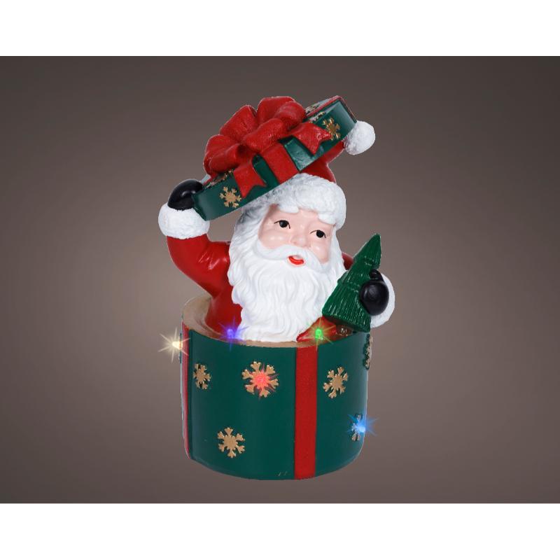 Christmas Santa  In Gift  Battery Operated With Led