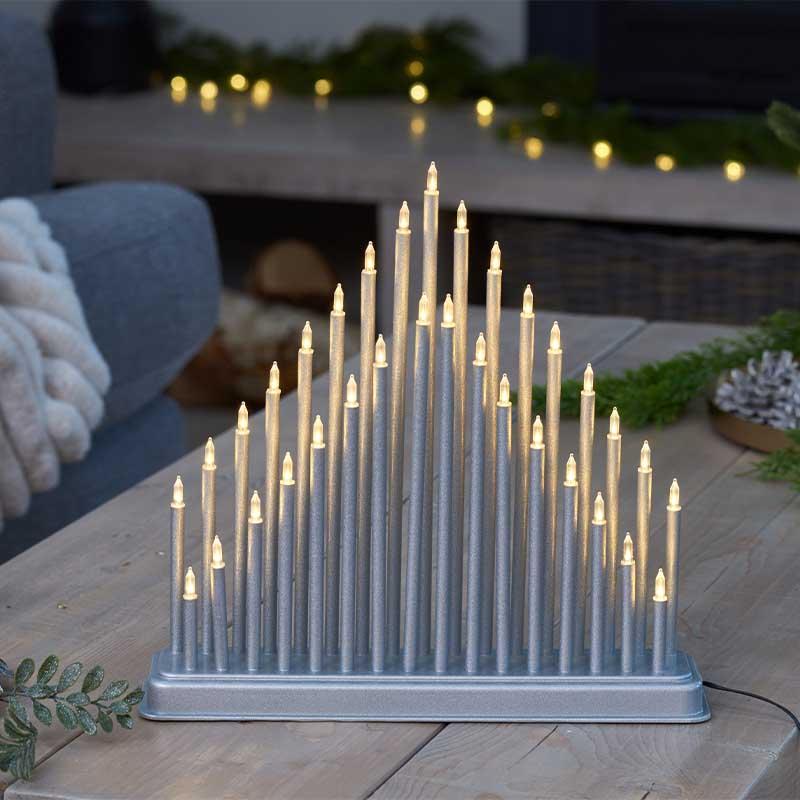Three Kings Christmas Candle Bridge Silver  33 LED