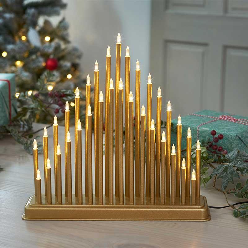 Three Kings Christmas Candle Bridge Gold 33 LED