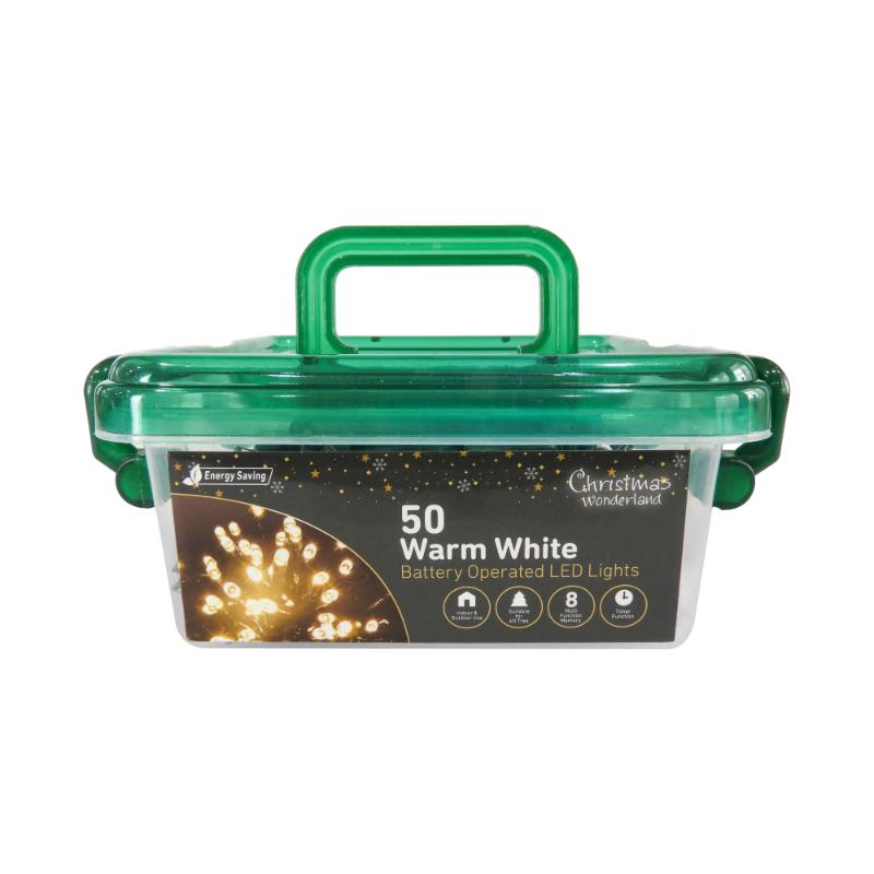 Christmas Battery Operated 50LED Warm White Multi-function Lights