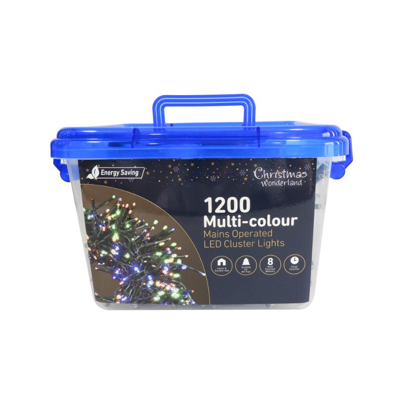 Christmas 1200LED Cluster Light Multi Colour Multi function Lights