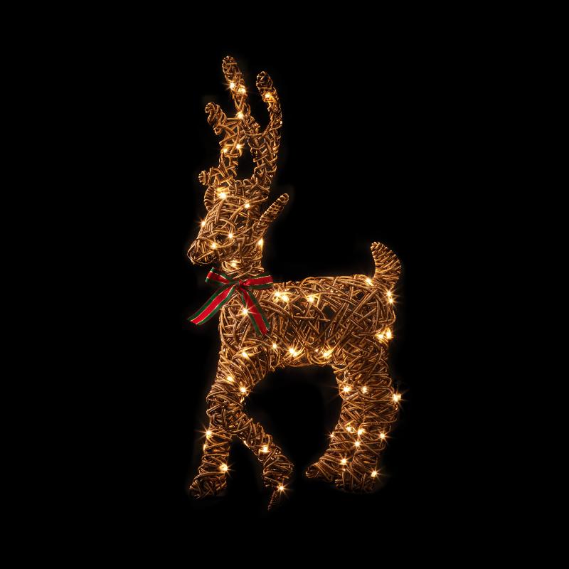 Christmas Walking deer Rattan outdoor 66cm