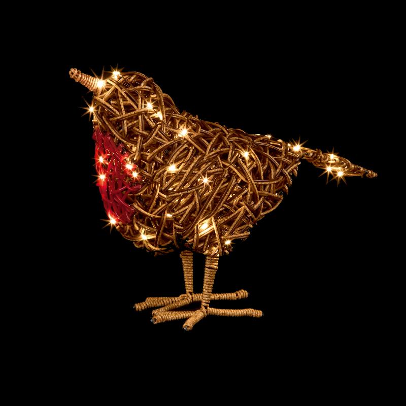 Christmas Robin Rattan outdoor 66cm