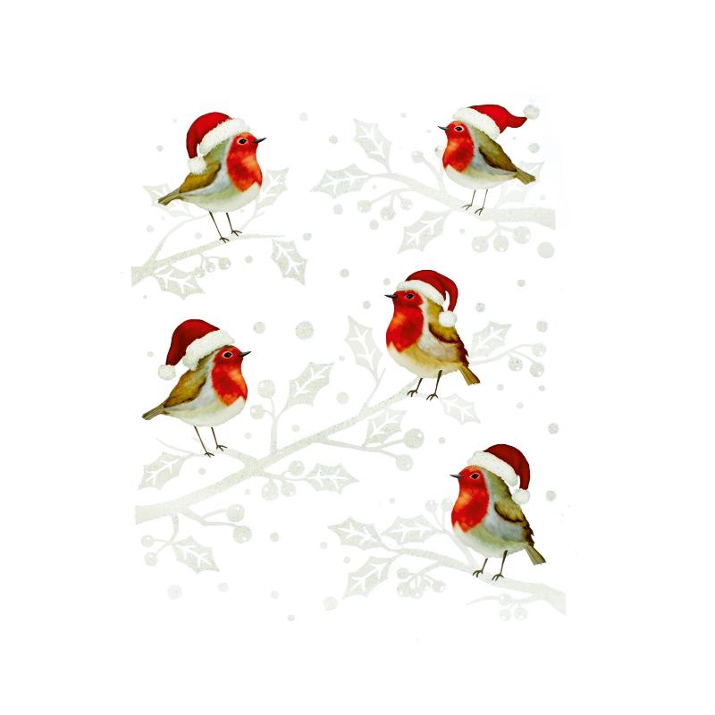 Christmas Robins window Cling  35cm