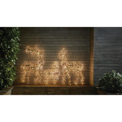 Three Kings Christmas GoldTwist Deer Family Set of 3 With LED