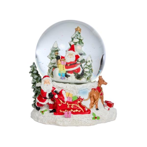 Three Kings Santa Scape Water Spinner with Music 