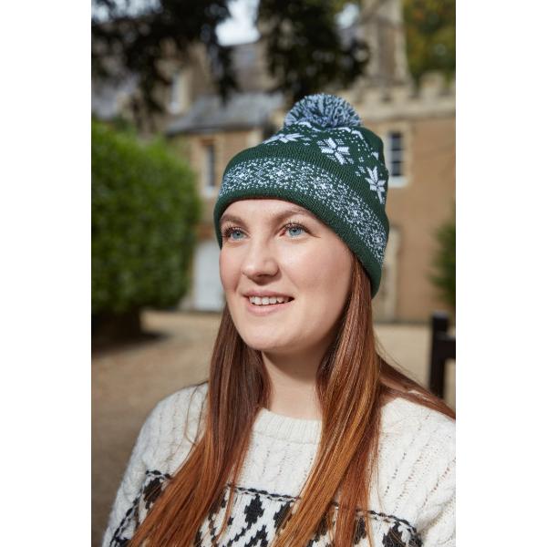 Three Kings Christmas Fair Isle Forest Beanie  One size 