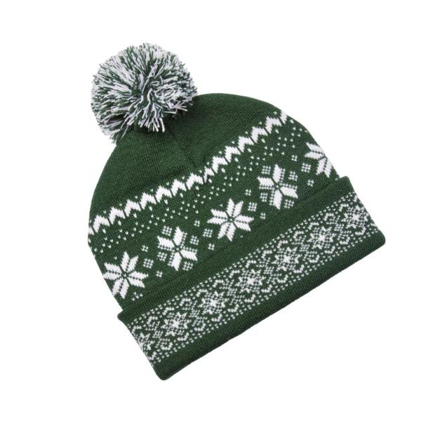 Three Kings Christmas Fair Isle Forest Beanie  One size 
