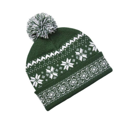 Three Kings Christmas Fair Isle Forest Beanie  One size 