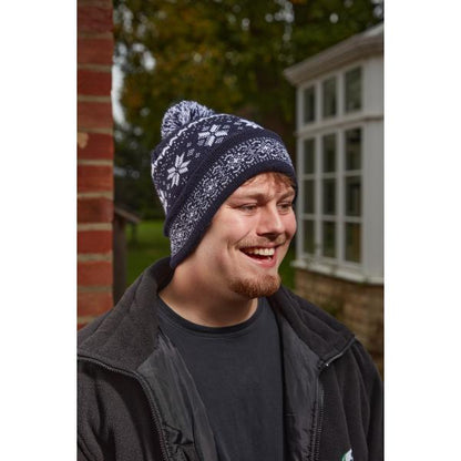 Three Kings Christmas Fair Isle Navy Beanie  One size 