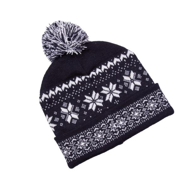 Three Kings Christmas Fair Isle Navy Beanie  One size 