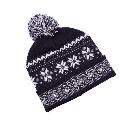 Three Kings Christmas Fair Isle Navy Beanie  One size 