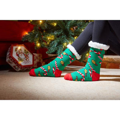 Three Kings Christmas Candy Cane  Slipper Socks One size 