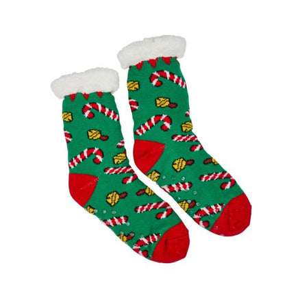 Three Kings Christmas Candy Cane  Slipper Socks One size 