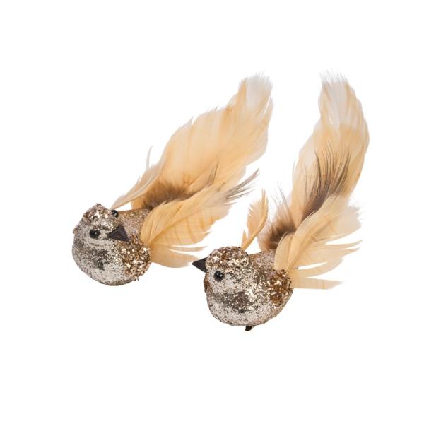 Three Kings Christmas Gold Glitter bird Hanging decorations pack of 2
