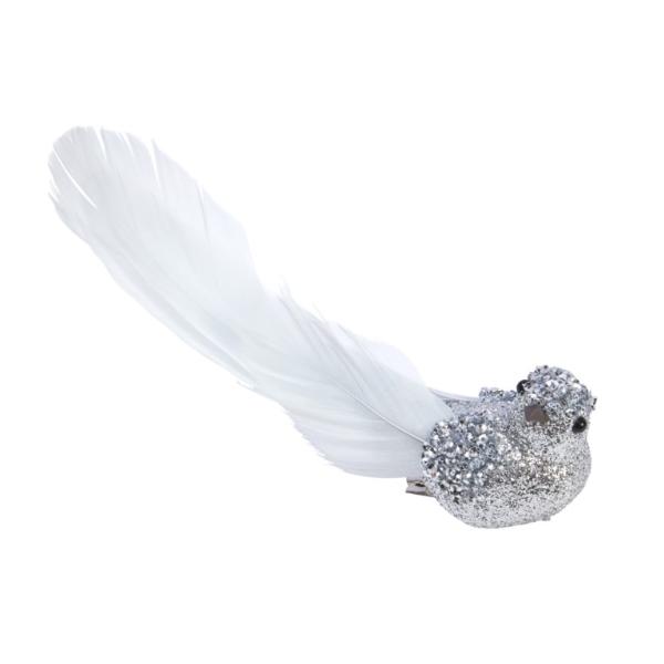 Three Kings Christmas Silver Glitter bird Hanging decorations pack of 2