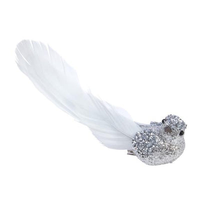 Three Kings Christmas Silver Glitter bird Hanging decorations pack of 2