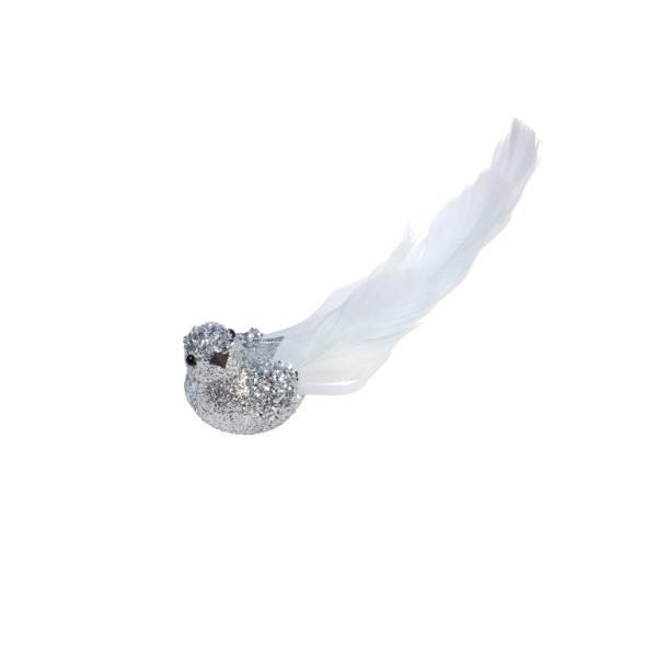 Three Kings Christmas Silver Glitter bird Hanging decorations pack of 2