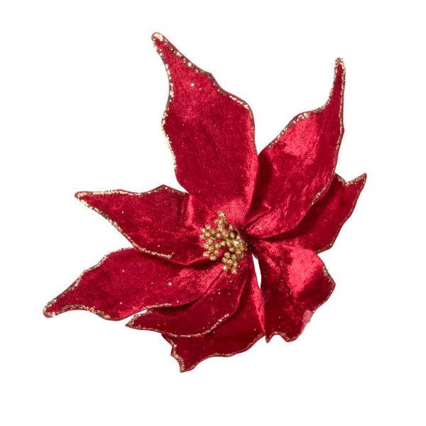 Three Kings Christmas Poinsettia Burgundy Velvet