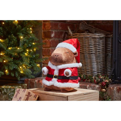 Santa Capybara Christmas Ornament