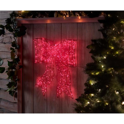 Three Kings Christmas Bow Red with LED 40cm 