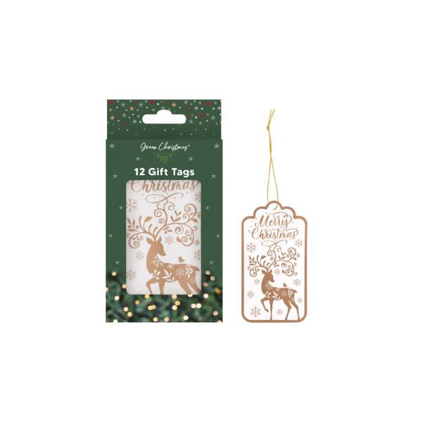 Christmas Gold Gift tag 12 pack 
