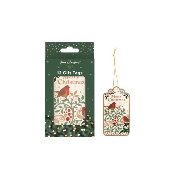 Christmas Robin Gift tag 12 pack 