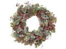 2ft(60cm) Frosted Holly Berry Christmas Wreath 