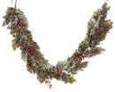 6ft(180cm) Frosted Holly Berry Christmas Garland