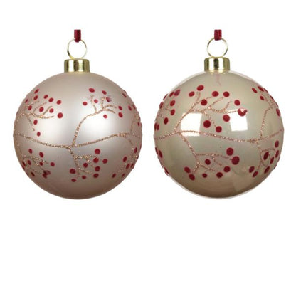 Christmas Shatterproof Berry baubles 2assorted 