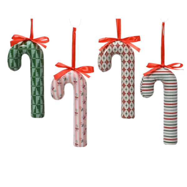 Christmas Candy Cane hanging decoration 4 assorted 