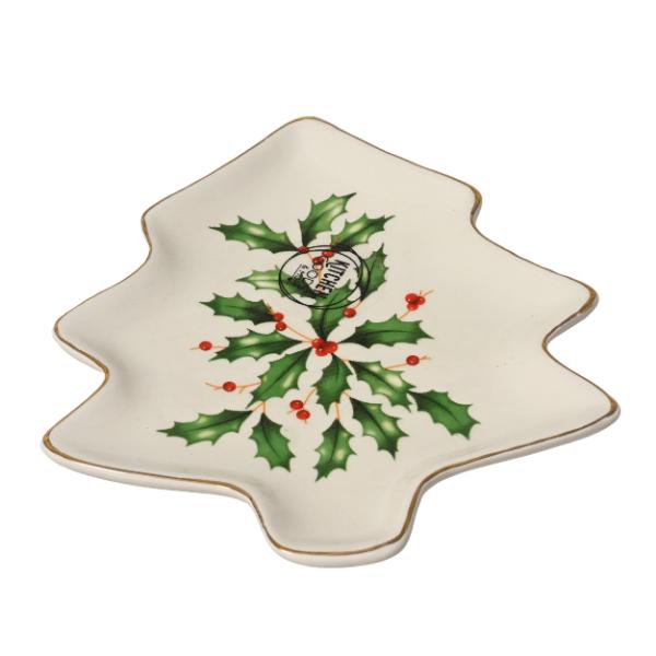 Christmas Holly  tree serve plate 15cm 