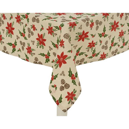Christmas Poinsettia tablecloth  240cm X140cm 